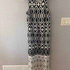 The Limited Black and White Halter Sheath Maxi Dress